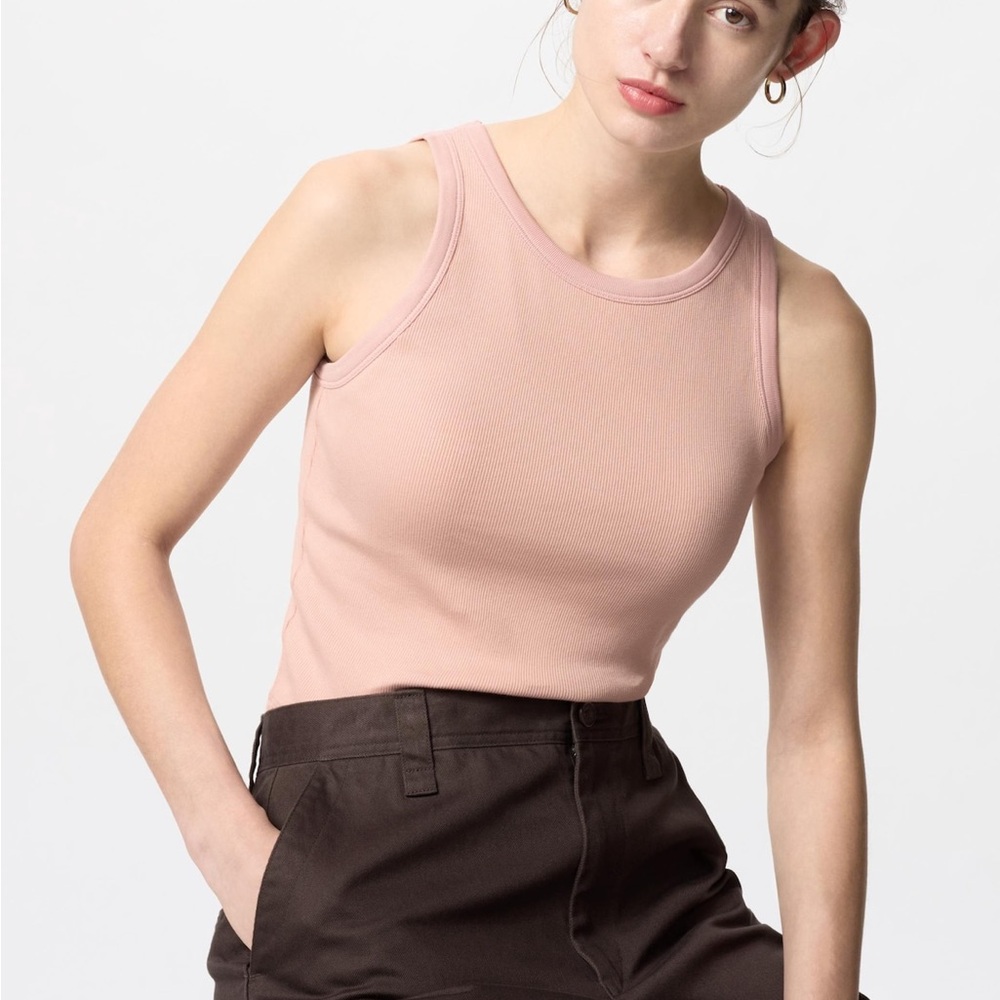 Uniqlo Pink Ribbed Bra Top